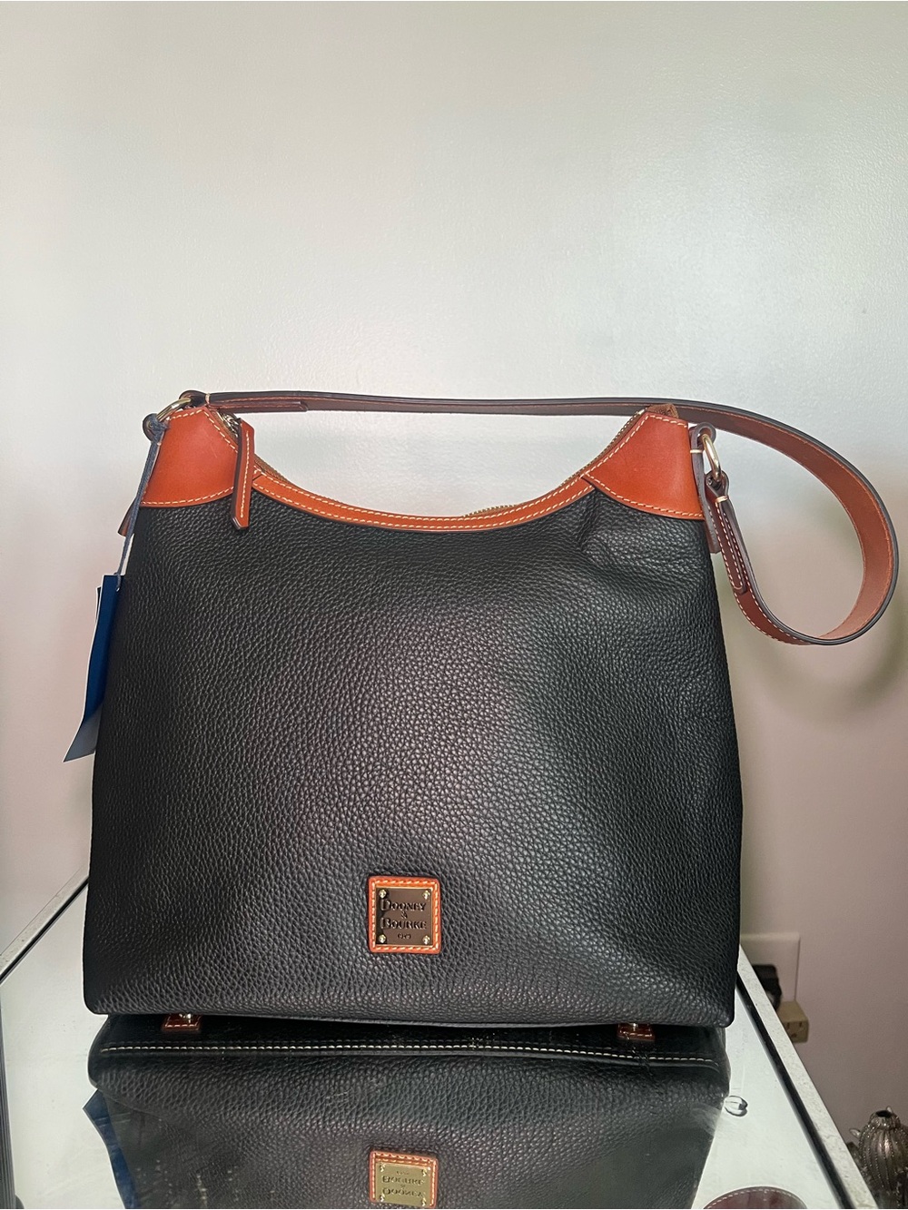 DOONEY & BOURKE | Black Pebble leather Hobo Bag NWT